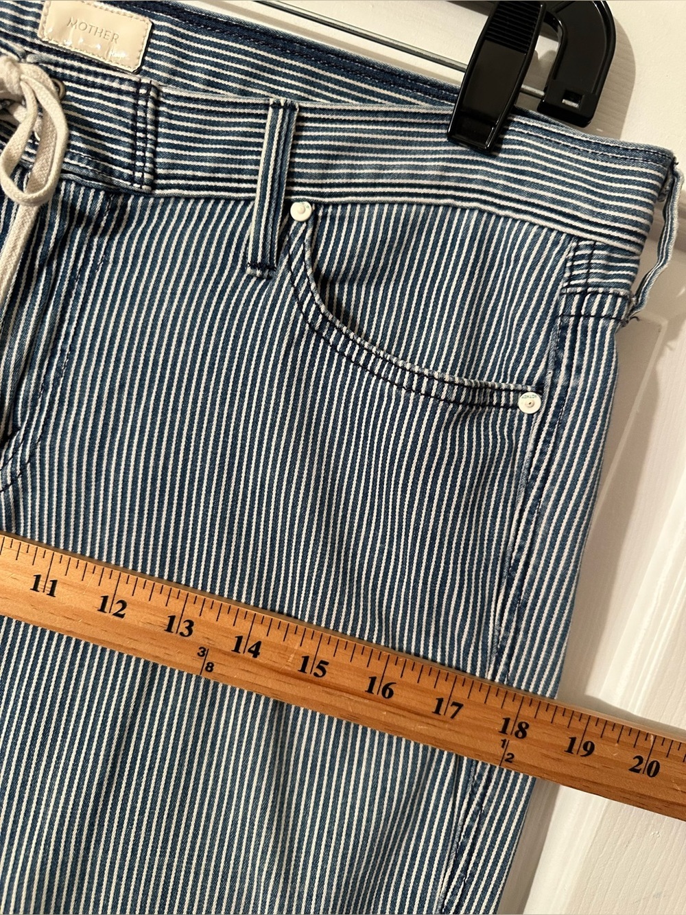 MOTHER 30 Tie Me Up Rascal Down The Road Striped Lo Rise Railroad Skinny Jean - Picture 14 of 14
